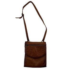 Brown Sonoma Leather Crossbody Bag With Adjustable Strap